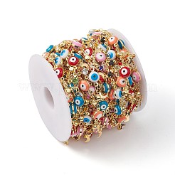 Эмаль сглаза и стеклянные плоские круглозвенные цепи&nbsp;CHC-C003-22G-01