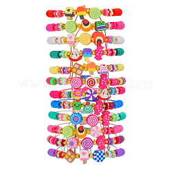 12 шт. браслет из плетеных бусин из полимерной глины&nbsp;FS-WGD3FD0-01