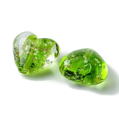 Светящиеся бусины лэмпворк из золота и песка ручной работы&nbsp;LS-X-FOIL-B001-03E