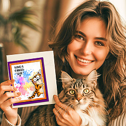 Трафареты для резки из углеродистой стали на тему котенка 1 шт.&nbsp;DIY-GL0003-212