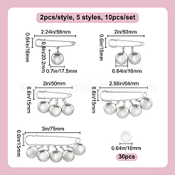 10 шт. 5 стиля стальные прочные английские булавки для брошей&nbsp;JEWB-DR00005