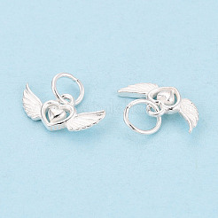 925 подвеска в виде сердца из стерлингового серебра с ангельскими крыльями&nbsp;STER-T009-13S