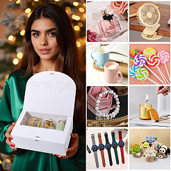Складные бумажные подарочные коробки с лентой&nbsp;LS-CON-WH20001-11C-01