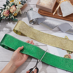 15 ярд двухцветной блестящей полиэстеровой проволочной ленты&nbsp;OCOR-PH0005-62