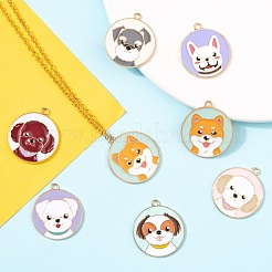 16шт 8 стиля экологически чистые подвески с эмалью из сплава&nbsp;ENAM-FS0001-15