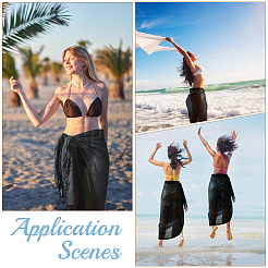 Прямоугольный хлопковый пляжный палантин&nbsp;AJEW-WH20006-183B