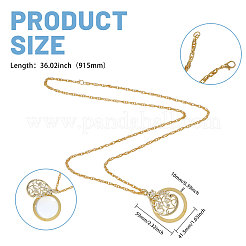 Женские ожерелья из сплава с подвеской в виде веревки&nbsp;NJEW-WH0013-74G