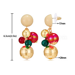 Рождественские серьги-гвоздики из сплава и акрила&nbsp;FS-WGD2D1A-01