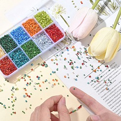 4000 шт. 10 цвета 8/0 стеклянные бусины&nbsp;SEED-YW0002-69