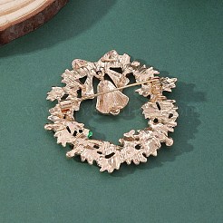 Рождественский венок и колокольчик из сплава со стразами&nbsp;WG06691-09