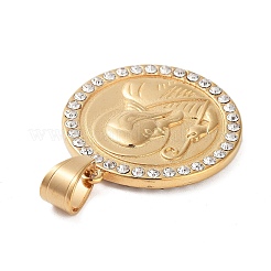 Ионное покрытие (ip) 304 нержавеющая сталь микропаве прозрачные кубические циркониевые подвески&nbsp;STAS-K281-01G