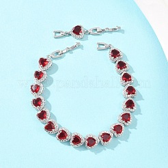 Теннисные браслеты из платиновой латуни с микропаве из кубических цирконий&nbsp;BJEW-B160-03P-07