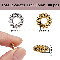 200шт 2 стиля сплава распорные бусины&nbsp;FIND-AR0005-45