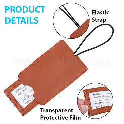 2 шт. выдвижная багажная бирка из искусственной кожи со шнурком&nbsp;AJEW-CL0001-89F