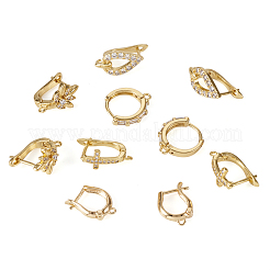 10 шт. 5 стильные латунные серьги-кольца с микропаве из кубического циркония&nbsp;EJEW-TA0001-24