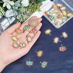 28шт 7 цвета сплава эмалевые подвески&nbsp;ENAM-SC0002-45