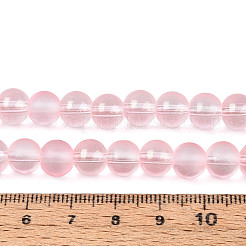 Нити матовых прозрачных стеклянных бусин&nbsp;X1-GLAA-P065-8mm-03