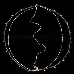 Сплав со стразами цепочка для волос&nbsp;DIY-WH20058-11G