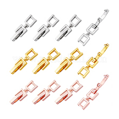 12 шт. 3-х цветные латунные раскладывающиеся застежки&nbsp;KK-PH0011-60