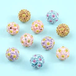 10 шт. 5-цветные бусины из полимерной глины со смолой&nbsp;RESI-YW0005-99