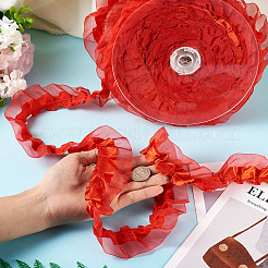 1 шт. двухслойных плиссированных атласных лент из органзы&nbsp;ORIB-TA0001-06F