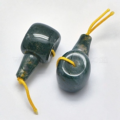 Натуральный мох агат 3 дыра гуру бисер&nbsp;X-G-K208-02-A-26