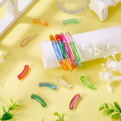 50шт УФ-покрытие прозрачные радужные переливающиеся акриловые бусины&nbsp;OACR-TA0004-19