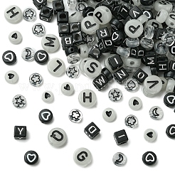 200 шт. непрозрачные черные акриловые бусины&nbsp;MACR-FS0001-86