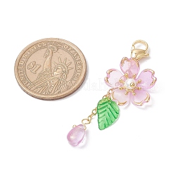 Подвеска в виде цветка из акрила и стекла в виде капли&nbsp;HJEW-TA00340