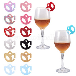 24 шт. 12-х цветные акриловые подвески для бокалов для вина&nbsp;AJEW-TA0002-93