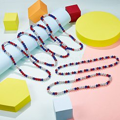 Ожерелья из круглых бусин из полимерной глины со стразами&nbsp;NJEW-SW00049-04