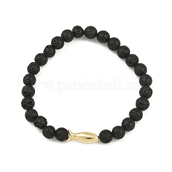 Браслеты из натуральной лавы с круглыми бусинами для мужчин и женщин&nbsp;BJEW-JB12490
