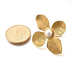 Кольцо-манжета из нержавеющей стали с цветком для женщин&nbsp;LS-RJEW-R006-02G