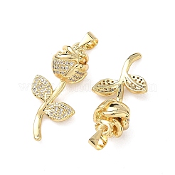 Латунные микропаве прозрачные подвески с фианитом&nbsp;KK-F930-12G
