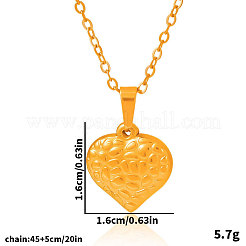 Женские ожерелья с текстурированной подвеской в форме сердца из нержавеющей стали 304&nbsp;RI7331-2