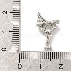 Латунные прозрачные кубические распорки в форме бабочки&nbsp;KK-L075-010P