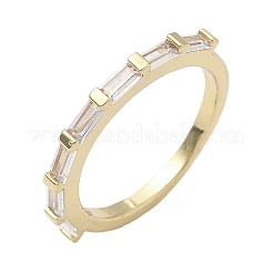 Женские кольца на палец из латуни с микропаве и кубическим цирконием&nbsp;RJEW-H256-10G-02