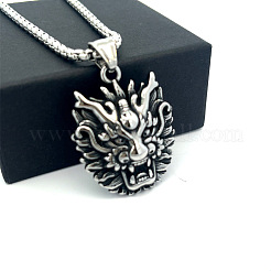 Винтажный панк-кулон в виде головы дракона из нержавеющей стали 304 для мужчин.&nbsp;WI9275