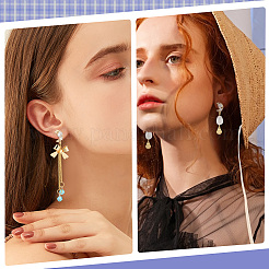 6 пара сережек-гвоздиков из латуни с прозрачным кубическим цирконием&nbsp;KK-BBC0019-05A