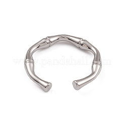 Кольца-манжеты из нержавейки 304 из бамбука с открытым шарниром для женщин&nbsp;RJEW-G285-09P