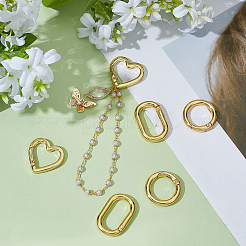 6 шт. 3 стиля латунных пружинных затворных колец&nbsp;KK-GA0002-11