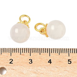 Круглые подвески из натурального белого халцедона&nbsp;G-P577-04G