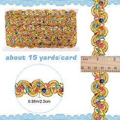 Кружевная лента с пайетками из полиэстера&nbsp;OCOR-WH0078-113B