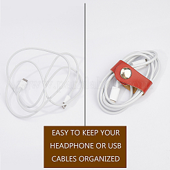 20 шт. 5 цвета pu кожаный ремешок для хранения кабелей данных AJEW-GF0008-50