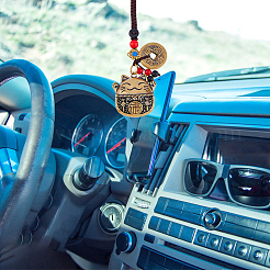 Латунный полый кулон «Счастливый кот и монета»&nbsp;KEYC-WH0038-05AG