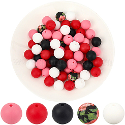 Круглые силиконовые фокусные бусины&nbsp;SIL-SP0001-16B