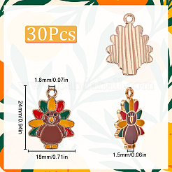 30 шт. эмалевые подвески из сплава светло-золотистого тона&nbsp;ENAM-SC0005-18
