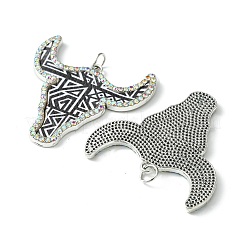 Подвески из сплава с головой крупного рогатого скота&nbsp;FIND-G069-02P-01