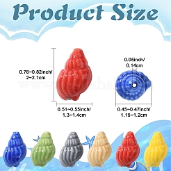 10 шт. фарфоровые бусины ручной работы с принтом&nbsp;PORC-YW0001-26A