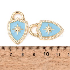 Кулоны с эмалью из латуни с прозрачным кубическим цирконием&nbsp;KK-G543-11G-02
